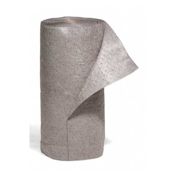 Sorbent Roll, 44 gal, 30 in x 150 ft, Universal, Gray, Polypropylene