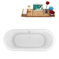 thumbnail image 3 of 67" Streamline N1121WH-WH Clawfoot Tub and Tray With External Drain, 3 of 7