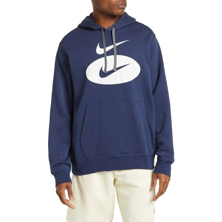 Slagschip versneller afbreken Nike Double Swoosh Logo Fleece Men's Pullover Hoodie Size XL - Walmart.com