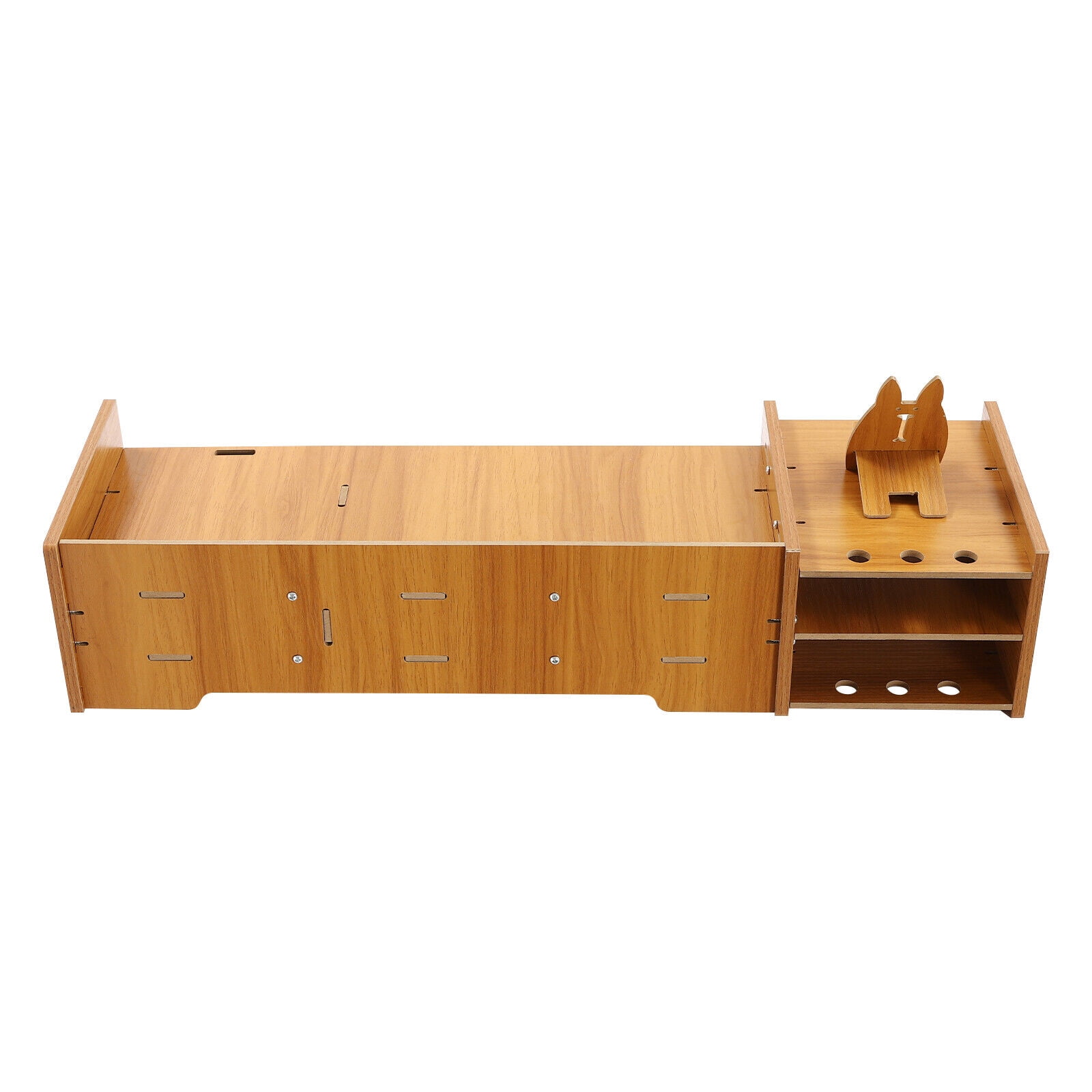 PEAKORAWood Desk Organizer with Lock | Ergonomic Monitor Stand & Storage Solution