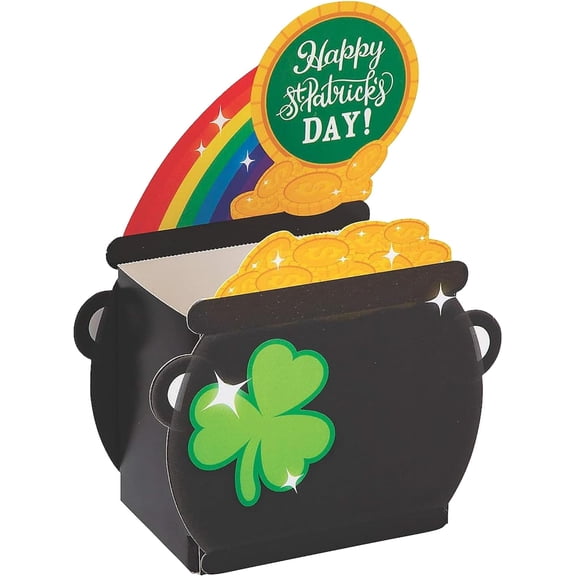 Fun Express Pot of Gold Treat Box St. Patrick's Day Party Favors 12-Count