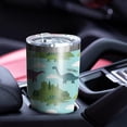 thumbnail image 4 of 30oz Light Blue Dinosaur Landscape Pattern Tumblers Stainless Steel Tumbler with Lid and Straw,Vacuum Insulated Double Wall Travel Tumbler Cups Mug with Cleaning Brush for Coffee,Tea, 4 of 7