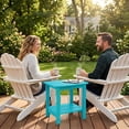 thumbnail image 2 of Table d'Appoint Extérieure, Petite Table Adirondack à Deux Niveaux en HIPS, Table Carrée Imperméable pour l'Extérieur, Tables d'Extrémité Modernes pour Balcon, Patio, Piscine, Plage, Véranda, Terrasse, Usage Intérieur Ou Extérieur, Bleu Aruba, 2 of 14