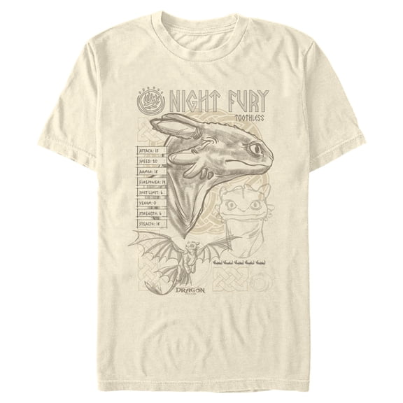 Mens How to Train Your Dragon Legendary Dragon Stats Toothless the Night Fury T Shirt
