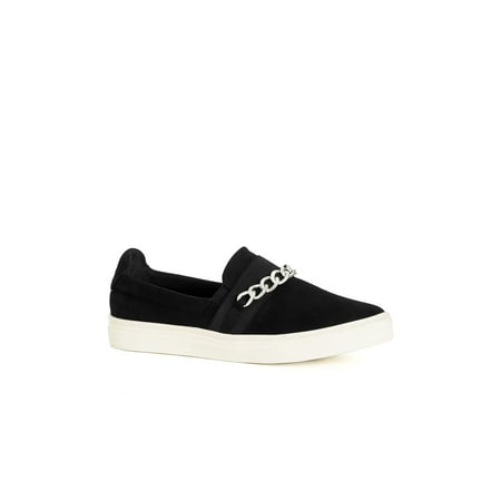 

City Chic Women s Wide Fit Chain Fleur Slip On Laceless Trainers