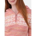 thumbnail image 4 of No Boundaries Fairisle Plush Hoodie, Women's, 4 of 5