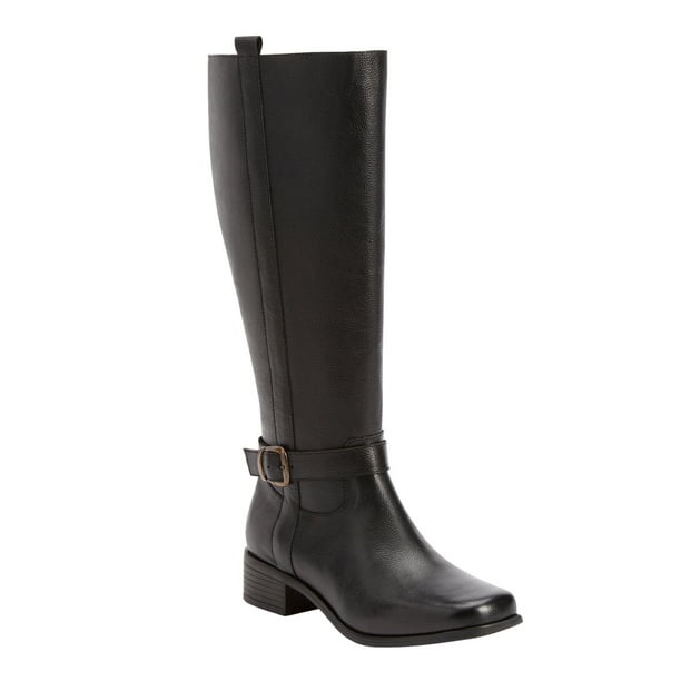 Comfortview Women's Wide The Donna Wide Calf Leather Boot - Walmart.com