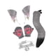 thumbnail image 3 of Conjunto de guantes, collar y orejas de zorro para fiestas temáticas de mascarada y cumpleaños. Gris, 3 of 9