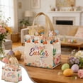 thumbnail image 2 of Easter Gift Bags - 2PCS Easter Non-Woven Treat Bags with Handles,Reusable Bunny Egg Easter Basket Container Tote Bag For Spring Party Supplies Egg Hunt & Gifts Wrapping 7.87×7.87×5.91 inches, 2 of 7