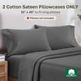 thumbnail image 4 of California Design Den Grey King Pillow Cases Set of 2 - Soft & Smooth 800 Thread Count 100% Cotton Sateen, Fits King Pillows - Grey, 4 of 9