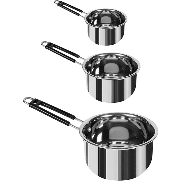 Stainless Steel Saucepan Sauce Pan, Flat Base Sauce Pan, Tea Pan, Milk Pan, Tapeli Patila, Sauce Pot Cookware with Handle (2000 Ml, 1500 Ml, 1000 Ml, 3 Pc)