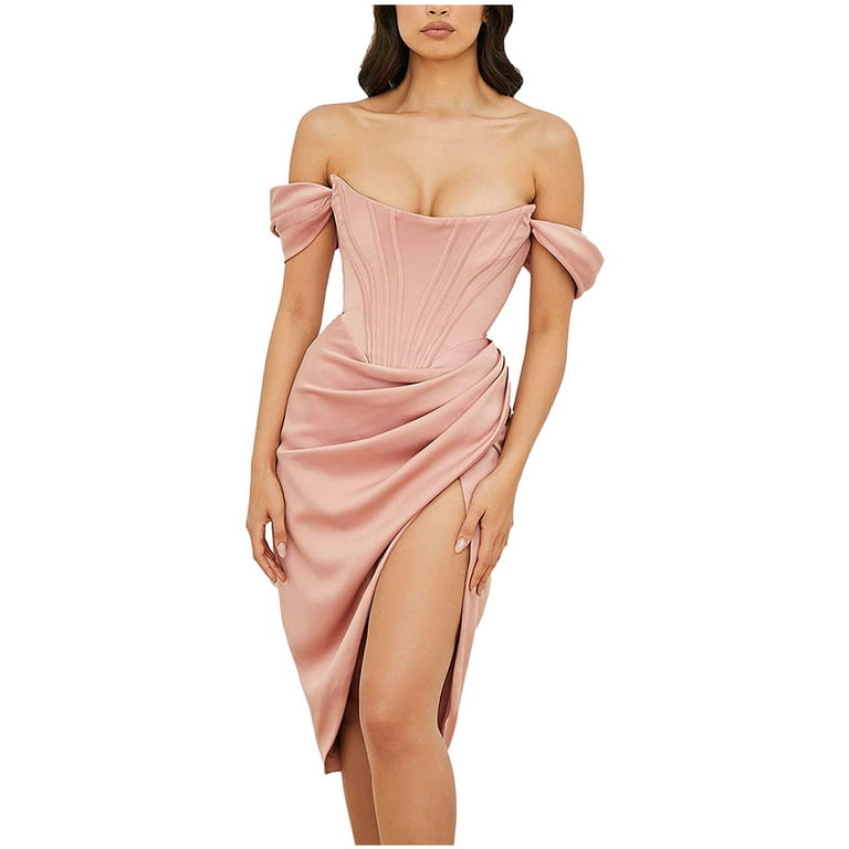 Tube Dresses Or Please Party Larger With Dress Cocktail Buy Sizes High Wedding Guest Note Women Club Shoulder Up Slit Midi Two Elegant Birthday Off One Push