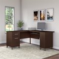 thumbnail image 2 of Scranton & Co 60" Transitional Wood L Shaped Desk in Mocha Cherry, 2 of 7