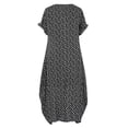 thumbnail image 2 of YOHOME Women O-Neck Short Sleeve Dot Printing Dress With Pockets Maxi Dress, 2 of 4