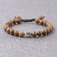 thumbnail image 2 of RSAMD Lava Stone Lion Owl Skull Helmet Plated Beads Braided Macrame Men Bracelets Gift-040-3, 2 of 4