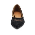 thumbnail image 3 of Ollio Women's Shoes Faux Suede Spangle Floral Lace Breathables Pointed Toe Ballet Flats F126, 3 of 6