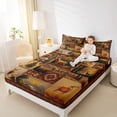 thumbnail image 4 of Homewish Safari Deer Rustic Farmhouse King Sheet Set (4-Piece) Bear Paws print Cozy Decor For Boys Kids, 4 of 7