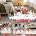 thumbnail image 5 of Valentine's Day Round Area Rug 5Ft Washable Circle Rugs for Living Room Bedroom, Spring Love Roses Floral Botanical Watercolor Non-Slip Carpet Floor Mats Indoor Outdoor Carpet Runner Home Decor, 5 of 8