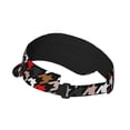 thumbnail image 3 of Xecao Houndstooth Green Red for Adult Sun Cap offers versatile sun protection with adjustable Velcro for a secure fit., 3 of 8