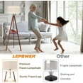 thumbnail image 4 of LEPOWER Tripod Floor Lamp, Mid Century Wood Standing Lamp, Modern Design Shelf Floor Lamp for Living Room, Bedroom, Office, Flaxen Lamp Shade with E26 Lamp Base Brown, 4 of 8