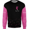 thumbnail image 3 of Personalized Breast Cancer Hoodie 3D, Pink Ribbon Awareness Sweatshirt, Survivor Pride Breast Cancer Zip Hoodie (T-shirt, 5XL), 3 of 7