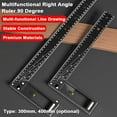 thumbnail image 4 of Lines Multifunctional Right Angle Ruler 90 Degree Multi-Holes High Carbon Steel Angle Ruler Woodworking Lines Drawing Ruler High Positioning and Marking Scribing Ruler Aluminum, 4 of 7