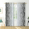 thumbnail image 5 of Nanqianyi Black and Grey Ombre Blackout Curtains 42" Wx96" L for Bedroom Living Room, Gradient Wavy Line Thermal Insulated Grommet Drapes 2 Panels, 5 of 11