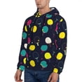thumbnail image 2 of KLL Colorful Ping Pong Rackets Print Mens Hoodie Long Sleeve Casual Pullover Hooded Sweatshirt Fashion Drawstring Hoodies with Pocket-3X-Large, 2 of 6
