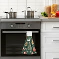 thumbnail image 4 of Yayeee Kitchen Hanging Hand Towels Set of 2 with Loop Bathroom Absorbent Tie Towel, Yellow Christmas Gingerbread, 4 of 7