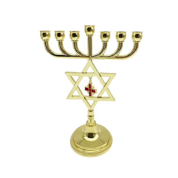Candelabro Hanukkah Menorah portavelas Decoración para el hogar Sunnimix 7 Ramas dorado 17cm