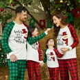 thumbnail image 2 of PatPat Christmas Pajamas Family Matching Snowman & Letter Print Plaid Raglan Sleeve Pajamas Set for Men, White, L, 2 of 12