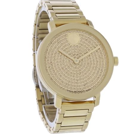 Pre-Owned Movado Bold Evolution 2.0 Ladies Crystal Gold Tone PVD Quartz Watch 3601152