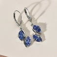 thumbnail image 5 of Tanzanite Dangle December Birthstone Earrings For Women 925 Sterling Silver Platinum Plated Lever Back Trillion Blue Birthday Christmas Gifts for Women Ct 1.6, 5 of 9