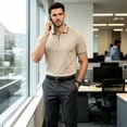 thumbnail image 5 of Fexilor Men's & Big Men’s Pique Polo Shirt Short Sleeve with Quarter-Zip Collar, Sizes S-3XL, 5 of 11