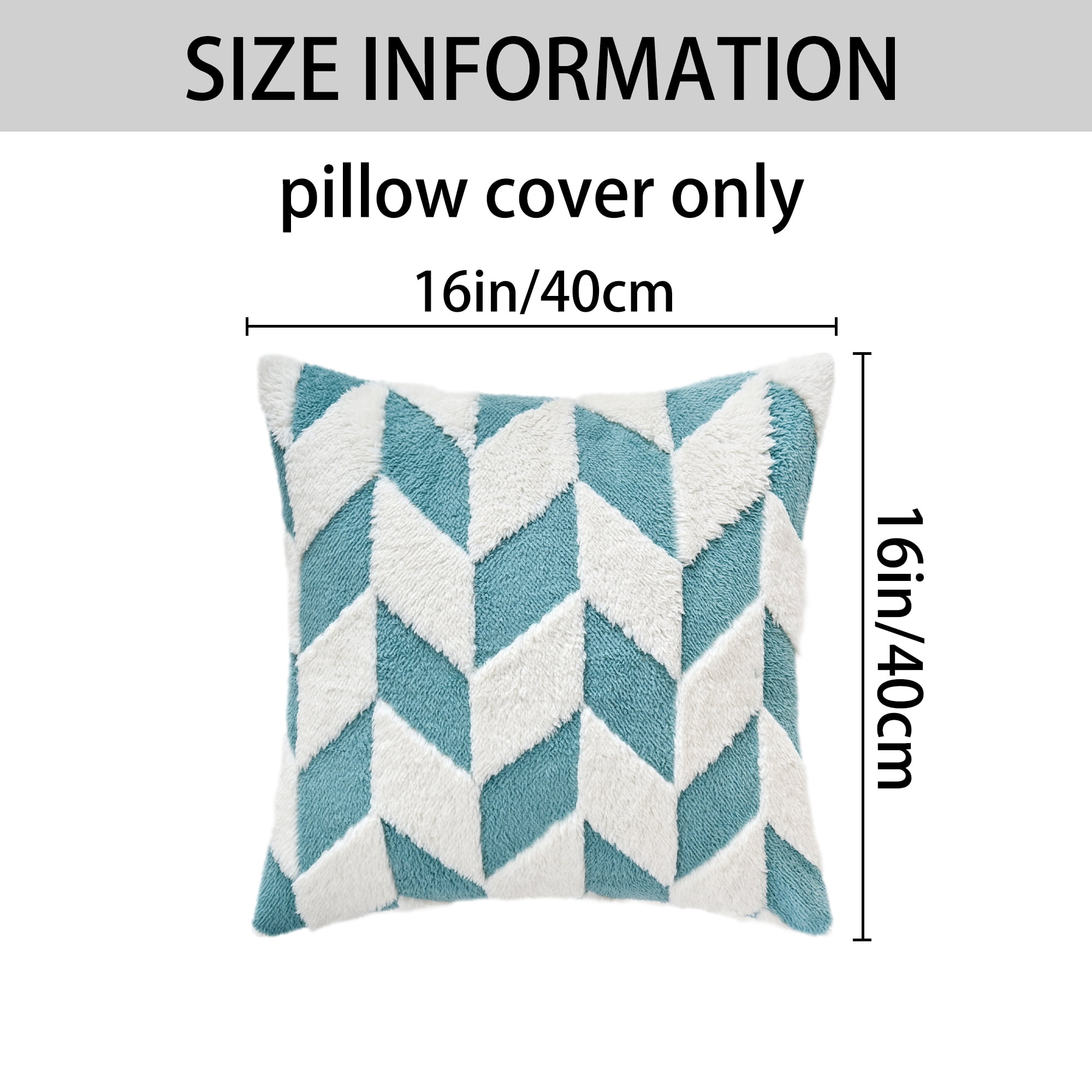 Unique Bargains Throw Pillow Covers for Sofa Blue 16" x 16"