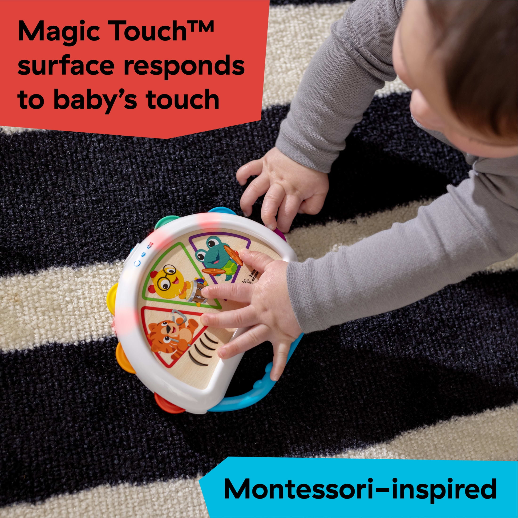 Baby Einstein + Hape Tap & Shake Tambourine, Ages 6+ Months