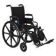 thumbnail image 1 of Silla de ruedas ultraligera Medline Premium con brazos abatibles y reposapiernas elevables para mayor comodidad, color negro, asiento de 40,6 x 40,6 cm, 1 of 5