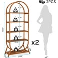 thumbnail image 5 of Finmind 5-Tier Arched Brown Bookshelf Set of 2, 70.8" Tall Open Bookcase, Modern Storage Shelves, Freestanding Display Rack Unit for Office, Bedroom, Living Room, Brown, 5 of 8