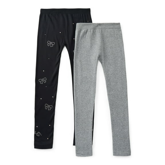 Star Ride Girls Seamless Fleece Lined Leggings, 2-Pack, Sizes 4-16