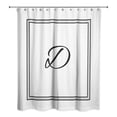 thumbnail image 2 of Creative Products Classic White Monogrammed Shower Curtain - D, 2 of 7