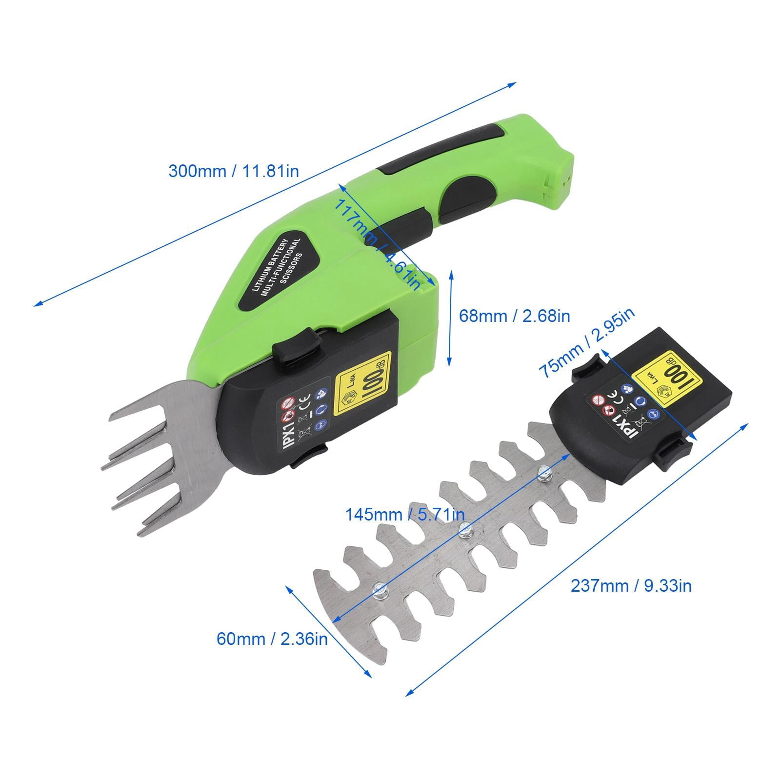Xirurus 2‑in‑1 Cordless Grass Shear & Hedge Trimmer – 1300 mAh Battery, Dual‑Action Steel Blades, Ergonomic Anti‑Slip Handle