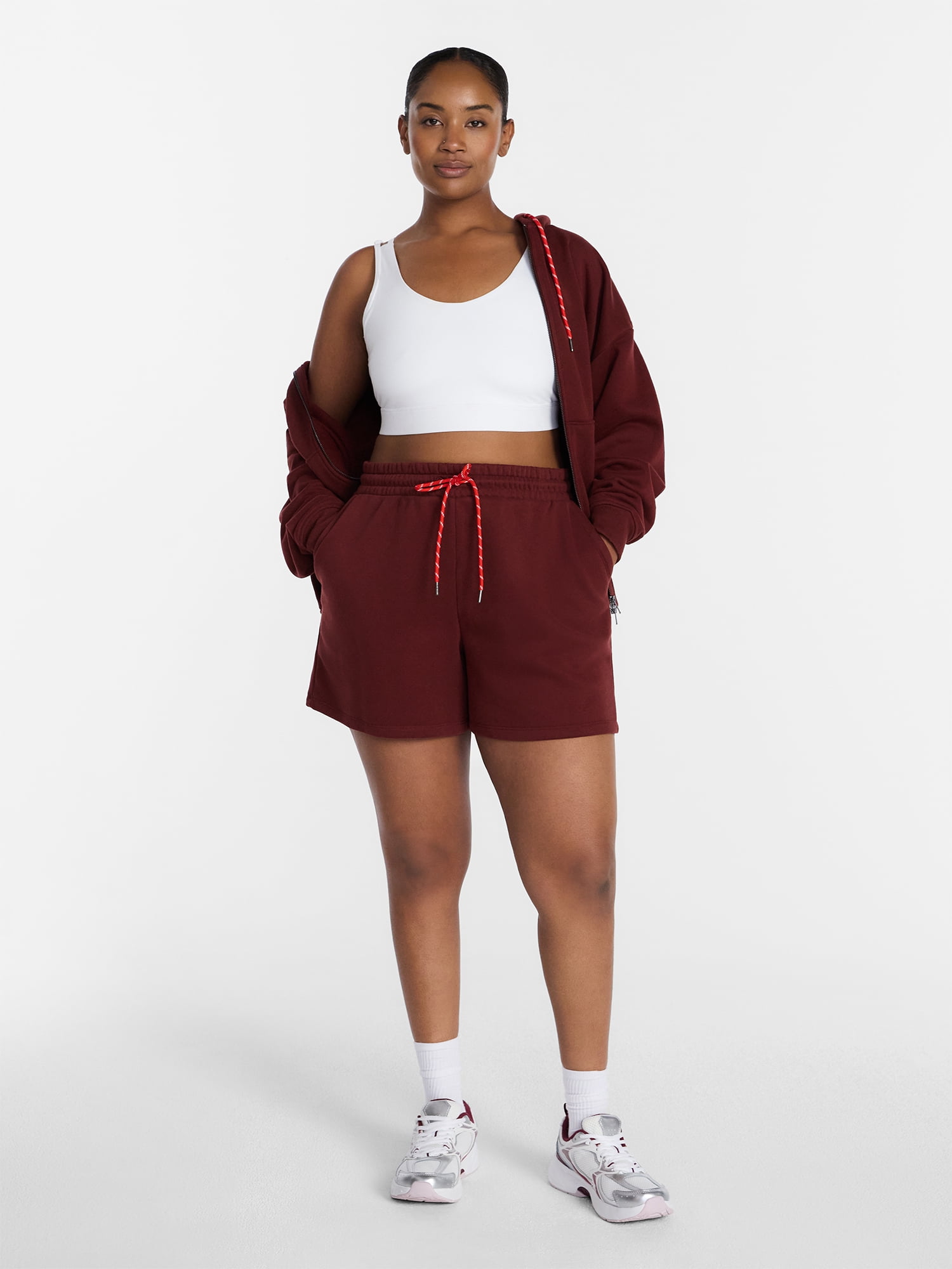 Athletic Works Women's and Women's Plus Fleece Shorts, 5'' Inseam, Size XS-4X
