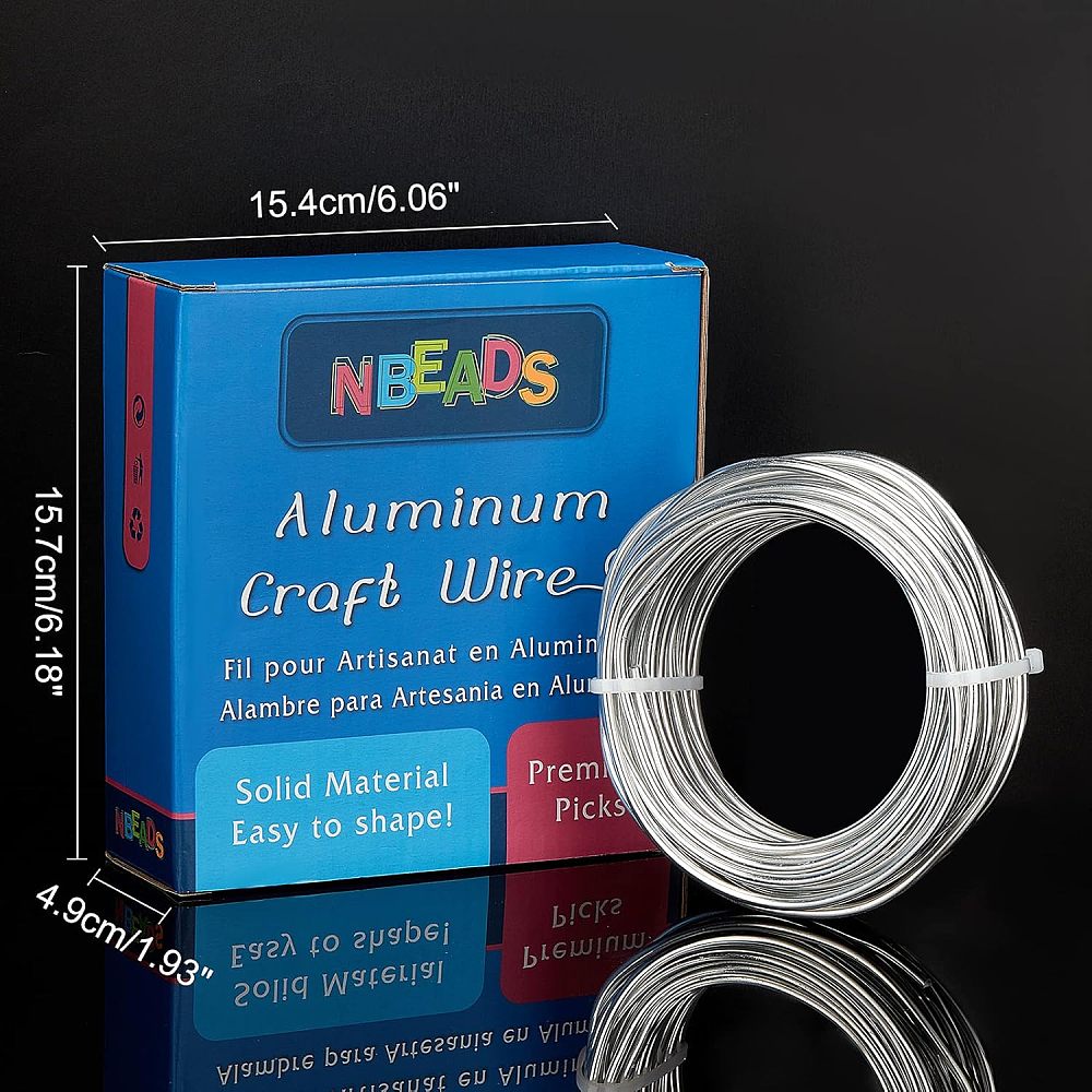 1bag Round Aluminum Wire Bendable Metal Craft Wire for DIY Jewelry Craft Making Silver 7 Gauge 3.5mm 20m/500g(65.6feet/500g) 500g/box Aluminum