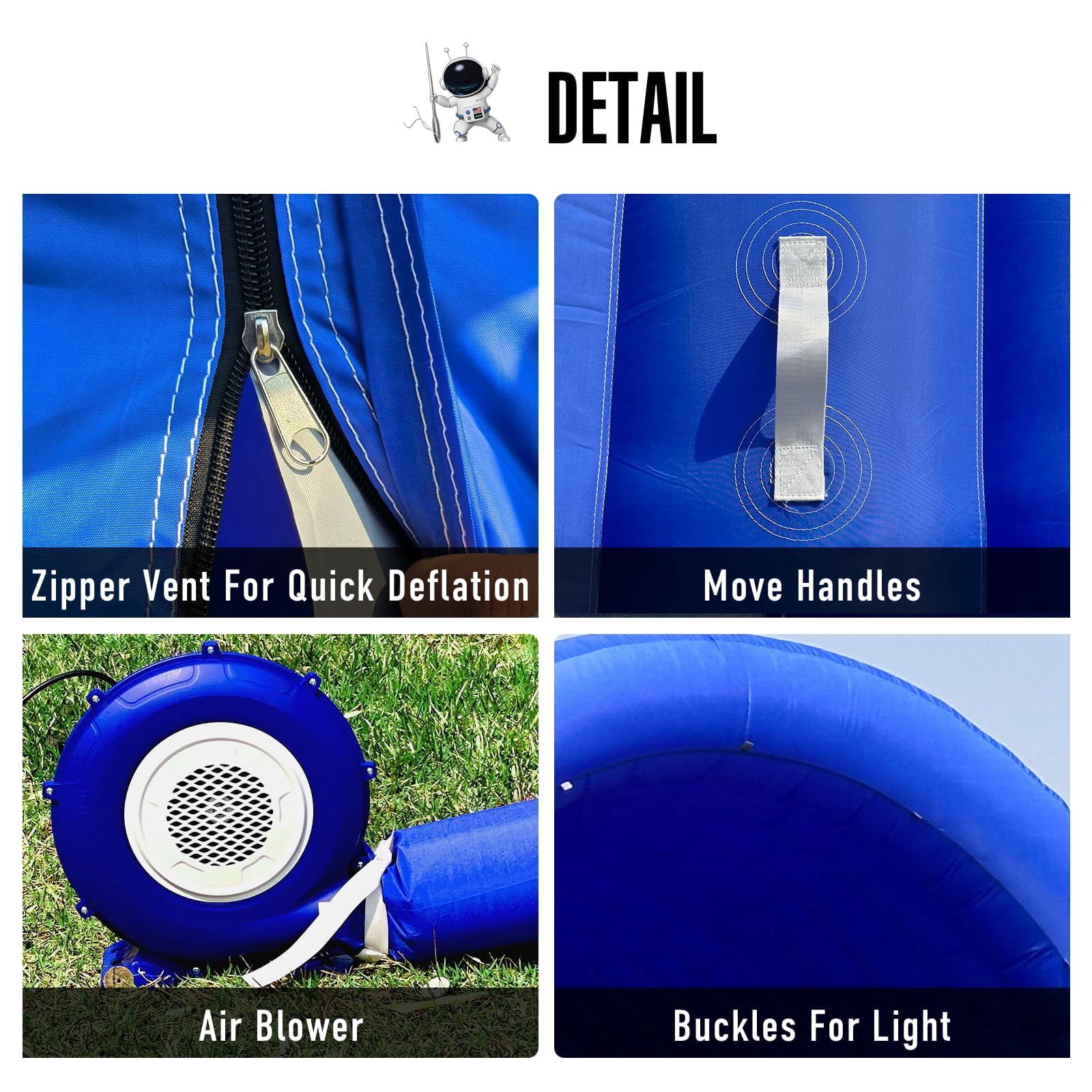 Inflatable Sports Tunnel Entrance with Blower Inflatable Tunnel Tent for Business Advertising Event Exhibition 20X10x10Ft Blue