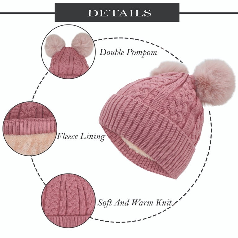 Cozy Pink Soft Lux Double Pom-Pom Beanie Hat Winter Accessory NWT Last 1 Lululemon Pom Perfection Beanie - Porcelain Pink - lulu fanatics main image 2