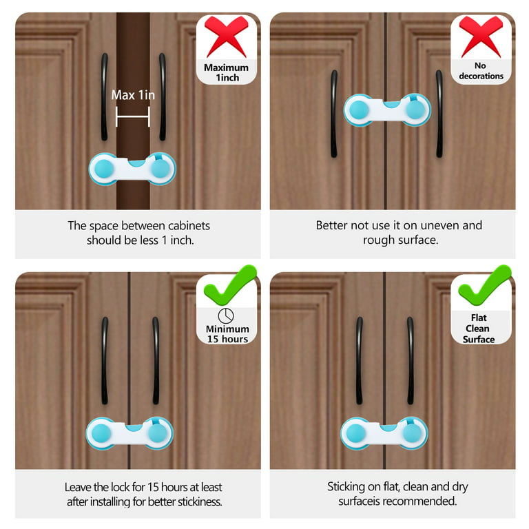 10X Cabinet Locks Child Safety Latches Baby Proof Lock Drawer Door