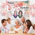 thumbnail image 2 of 50th Birthday Gifts for Women Personalized 50th Birthday Blanket 50th Birthday Decorations Gifts for Her 50 Year Old Gifts for Women Turning 50 and Fabulous Gifts for Mom Friend 1974 (Purple Photo), 2 of 5