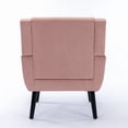 thumbnail image 5 of Modern Velvet Accent Chair Comfy Upholstered Reading Armchair Leisure Single Sofa Chair Living Room Chair Tufted Home Lounging Chair with Black Wood Legs, Padded Seat and Backrest, Pink, 5 of 7