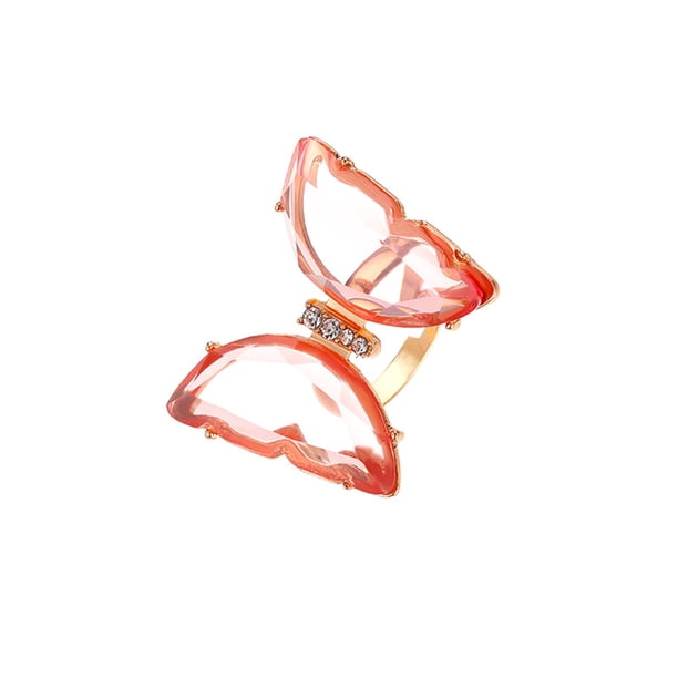 Anillo de mariposa de cristal ajustable tridimensional con dedo índice Wmkox8yii fajkfhkj2031