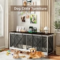 thumbnail image 4 of 78 inch Double Dog Crate Furniture for 2 Dogs Lager Dog Wooden Crate Kennel table with Removable Divider Indoor Dog House for Small Medium Large Extra Large Size White, 4 of 10